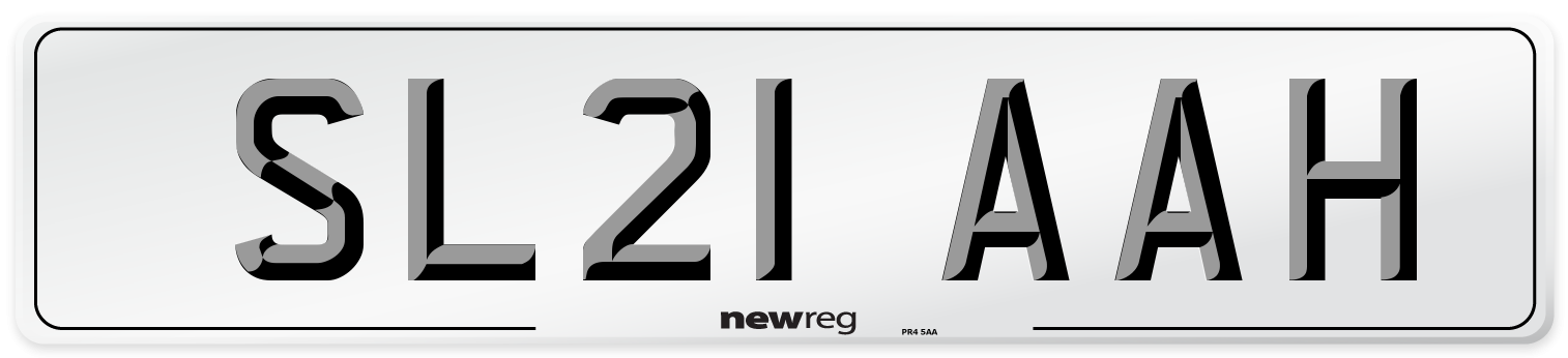 SL21 AAH Number Plate from New Reg